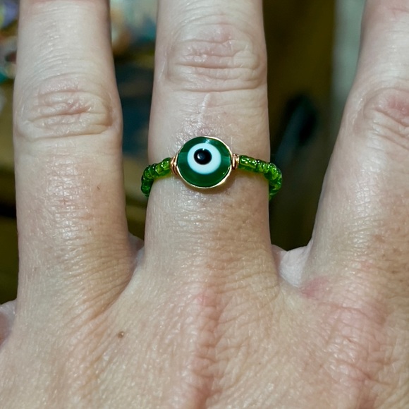 Evil Eye Colored Wired Rings, Eye of Protection - Picture 8 of 14